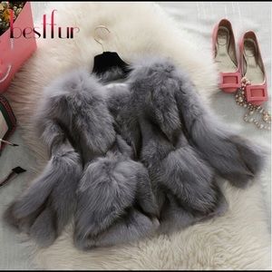 Real fur women coat